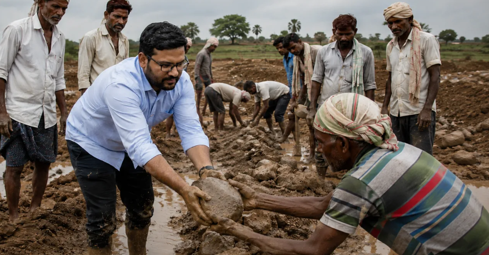 farmer cultivating